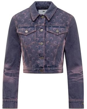 Marine Serre Denim Jackets - Blu