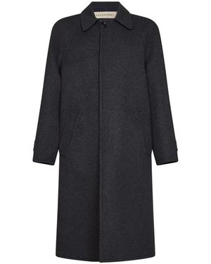 Valentino Single-Breasted Coats - Negro