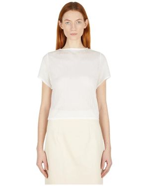 Wynn Hamlyn Georgette boatneck top - Weiß