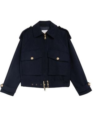 Ermanno Scervino Lange Jas Met Riem - Blauw
