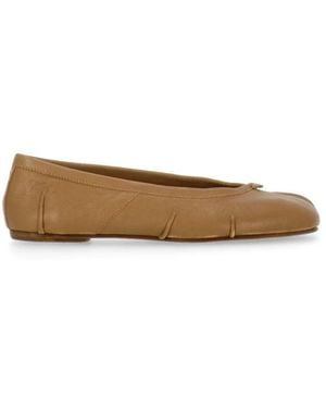 Maison Margiela Leren Ballerina's Met Tabi-Teen - Naturel