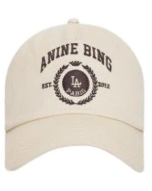 Anine Bing Accessoires ,Katoen Jeremy Baseball Cap Collegiate - Wit