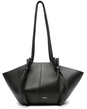 Yuzefi Strukturierte Leder-Tote Mit Logo - Schwarz