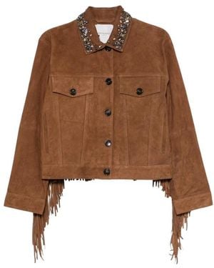 Ermanno Scervino Leather Jackets - Brown