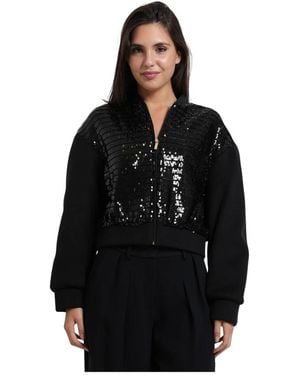 ARMANI EXCHANGE Sequin Bomberjack Met Volledige Rits - Zwart