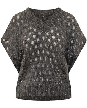 Brunello Cucinelli Dazzling Net Vest - Grijs