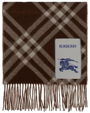 Burberry Contrast Check Cashmere Sjaal - Bruin