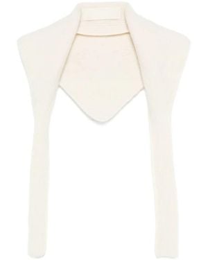 Jacquemus Weißer Gerippter Strick Alpaka-Woll Cardigan