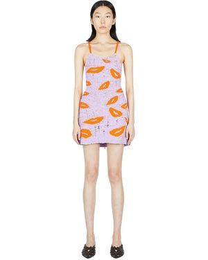 Marco Rambaldi Kleedjes ,Paars ,Katoen Mouth Knit Mini Jurk - Rood