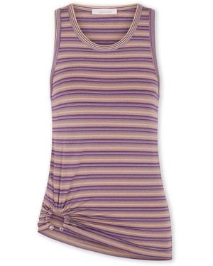 Rabanne Gestreiftes Piercing-Tanktop - Lila