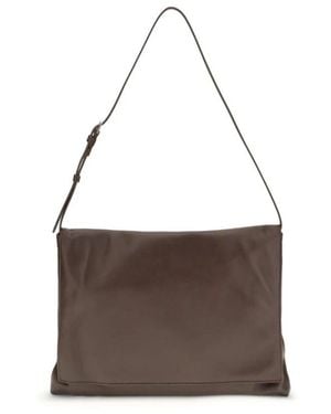 The Row Weiche Lammleder Schultertasche Mit Klappe - Braun