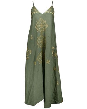 Greek Archaic Kori Maxi Dresses - Green