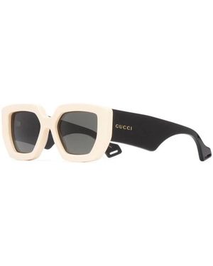 Gucci Chunky Vierkante Zonnebril - Zwart