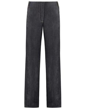 Tory Burch Wide Leg Denim Pants - Blauw