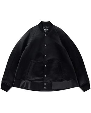 Comme des Garçons Jassen ,Zwart ,Satijn Klassieke Jas