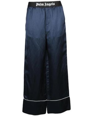 Palm Angels Wide Trousers - Azul