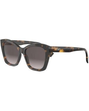 Fendi Lettering Sonnenbrille - Grau
