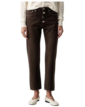 ViCOLO Jeans ,Bruin ,Katoen Straight Jeans - Zwart
