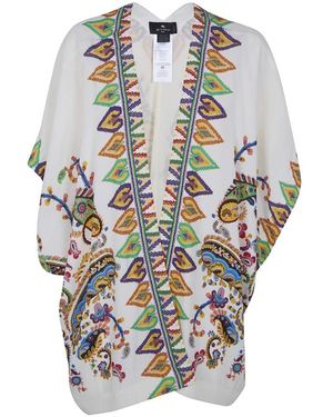 Etro Truien & Vesten ,Veelkleurig ,Kimono Jas Met Print - Meerkleurig