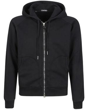 Tom Ford Hoodies & Sweatvesten ,Zwart ,Volledige Rits Sweatshirt