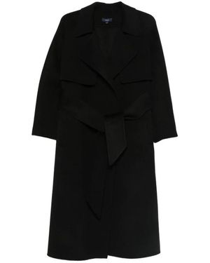 Soeur Zwarte Mantel Met Ceintuur En Revers
