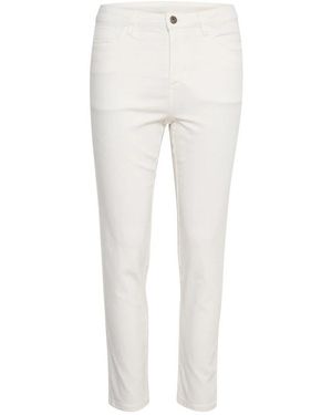Kaffe Slim-Fit Trousers - White