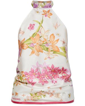 Ferragamo Zijden Top Met Open Rug - Roze