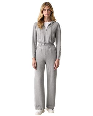 Elisabetta Franchi Jumpsuits & Playsuits ,Grijs ,Gebreide Jumpsuit Met Capuchon En Ceintuur