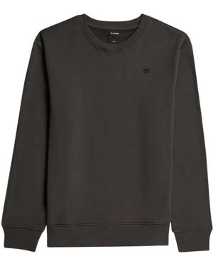 G-Star Hoodies & Sweatvesten ,Grijs ,Katoen Logo Sweater - Zwart