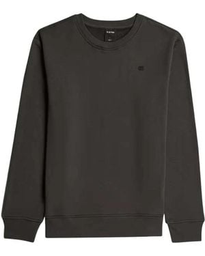 G-Star Hoodies & Sweatvesten ,Grijs ,Katoen Logo Sweater - Zwart
