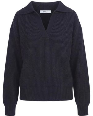 Jucca Truien & Vesten ,Zwart ,V-Hals Gebreid - Blauw