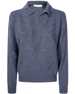 Victoria Beckham Truien & Vesten ,Grijs ,Round-Neck Truien - Blauw