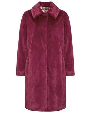 Guess Minimalistischer Solider Mantel Mit Taschen - Rot