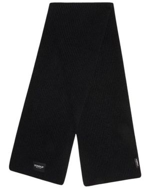 Dondup Gerippter Schal Mit Logoaufnäher - Schwarz