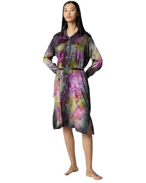 Avant Toi Seidenkleid Mit Print - Rot