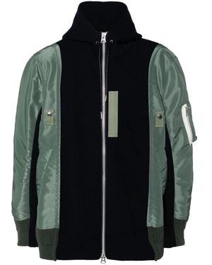 Sacai Jassen ,Veelkleurig ,Katoen Hooded Bicolour Sweatshirt Jacket - Zwart