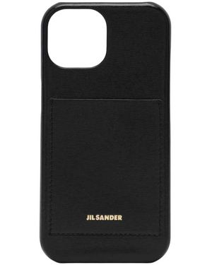 Jil Sander Iphone 15 Pro Cover With Logo - Schwarz