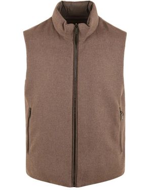 Moorer Falieri-Ls9 Omkeerbaar Vest - Bruin