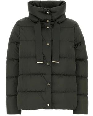 Herno Jassen ,Grijs ,Polyester Satin Donsjas - Groen