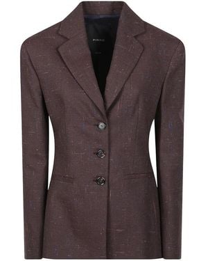 Pinko Jassen ,Bruin ,Leer Malvasia Lange Mouwen Jas