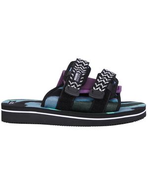 Suicoke Zwarte Sandalen Met Dubbele Band - Blauw