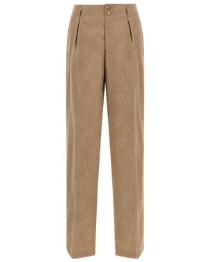 Etro Broeken ,Wol Tailored Broeken - Naturel