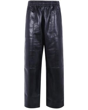 Anine Bing Broeken ,Zwart ,Leer Billy Leren Broek - Blauw