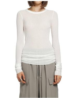 Rick Owens Tops ,Wit ,Rib Ls T