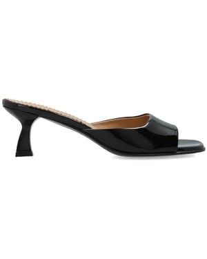 NODALETO Leder-Pantoletten Mit Absatz - Schwarz