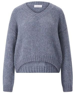Roberto Collina V-Hals Breiwerk - Blauw