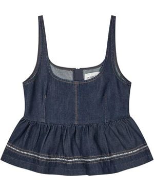 Munthe Sleeveless Tops - Blue