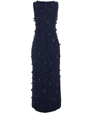 Jonathan Simkhai Claudia/L Versierde Midi Jurk - Blauw