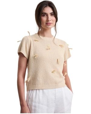 Bitte Kai Rand Rundhals-Strickware - Natur