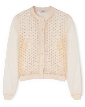 mötivi Overhemden ,Leer Tulle Shirt Met Juweelborduurwerk - Wit